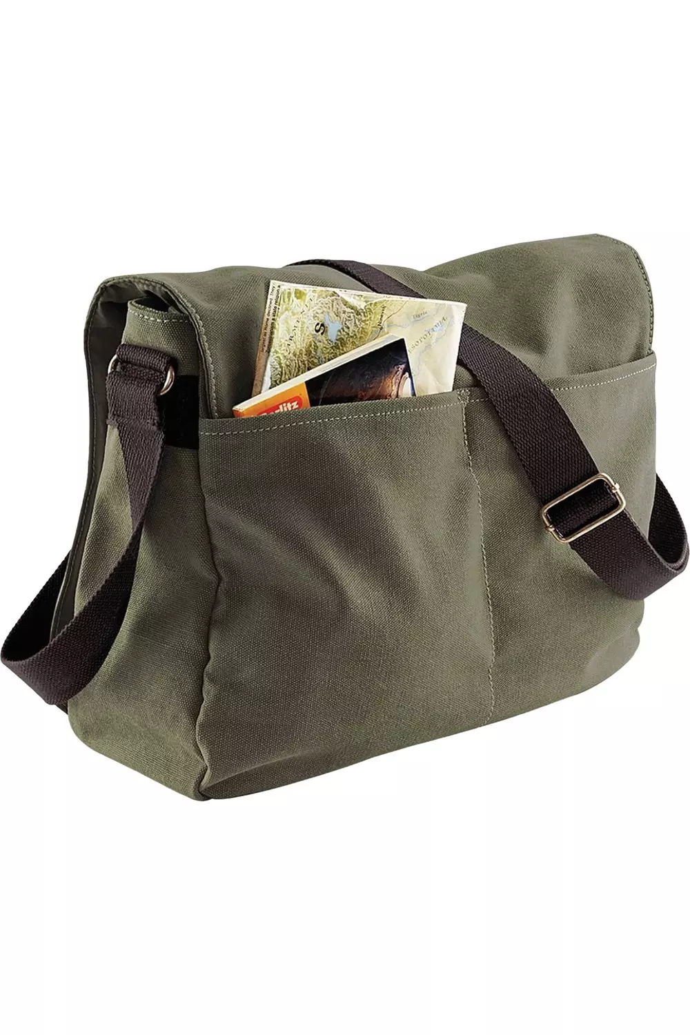 Green Vintage Canvas Messenger Bag alternative image