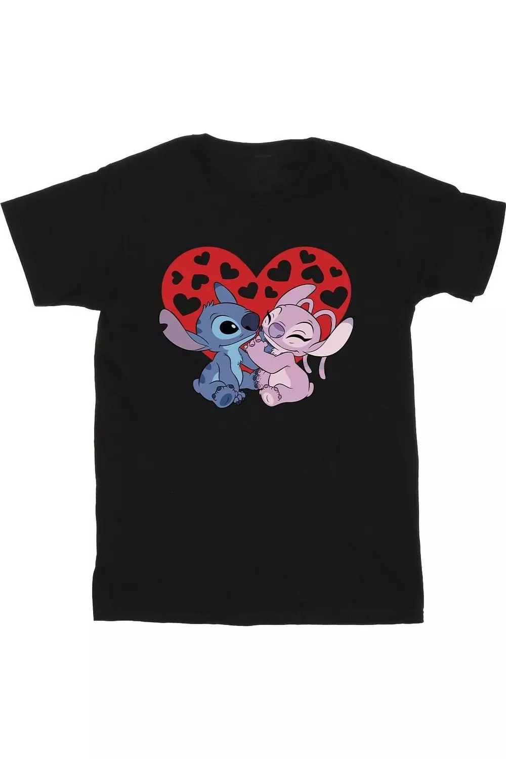 Black Lilo & Stitch Hearts T-Shirt alternative image