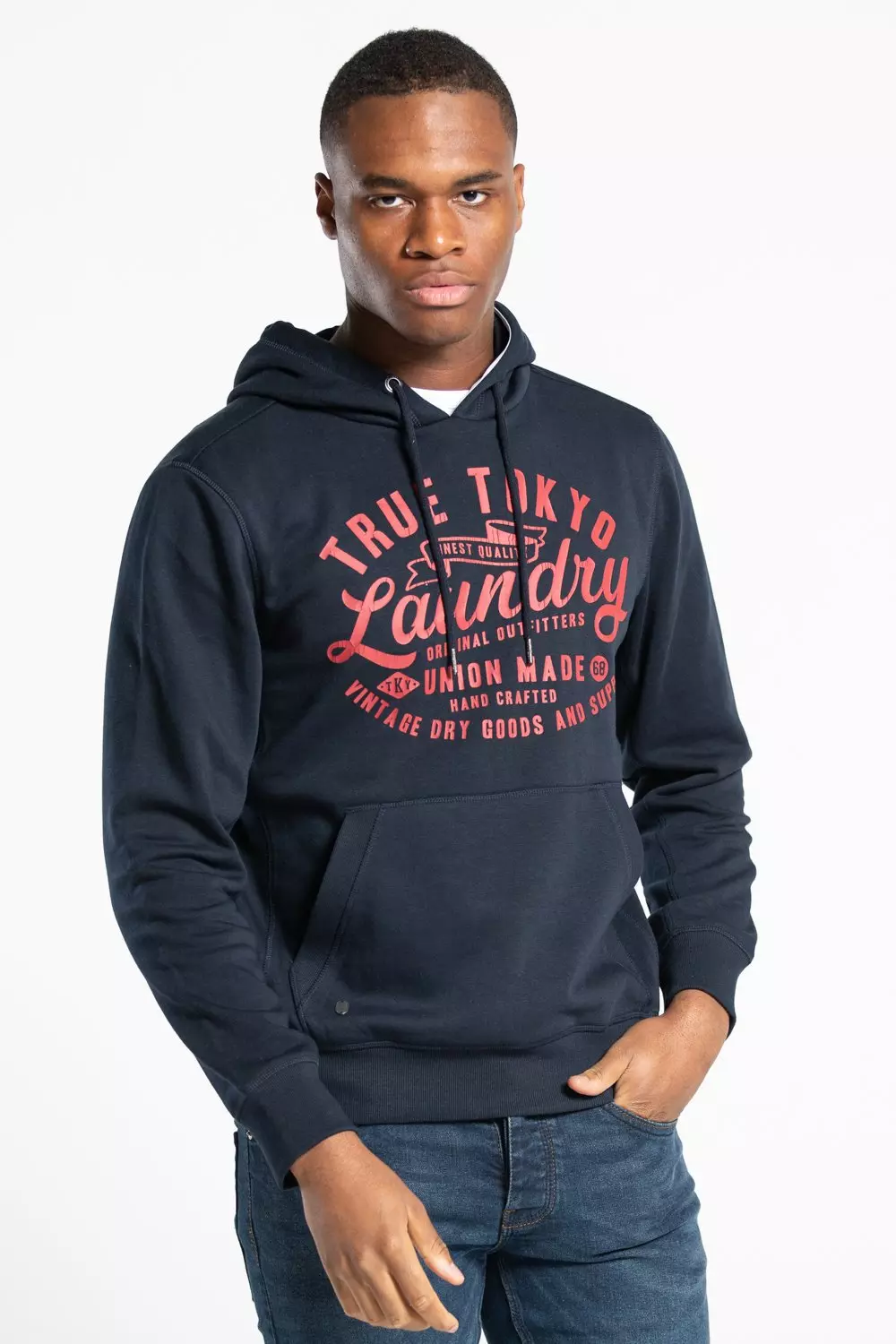 Dark navy Cotton Blend Hoody alternative image
