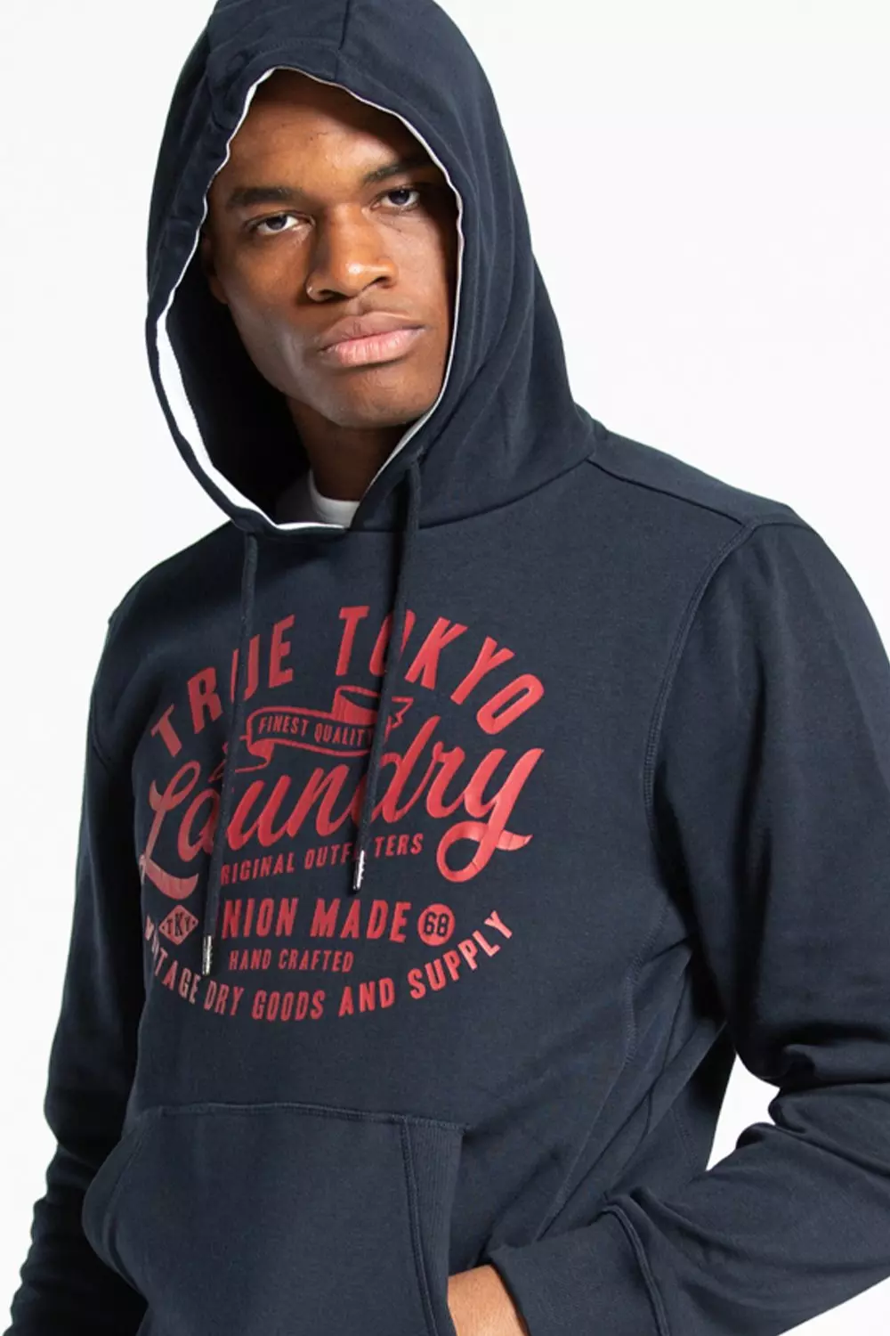 Dark navy Cotton Blend Hoody alternative image