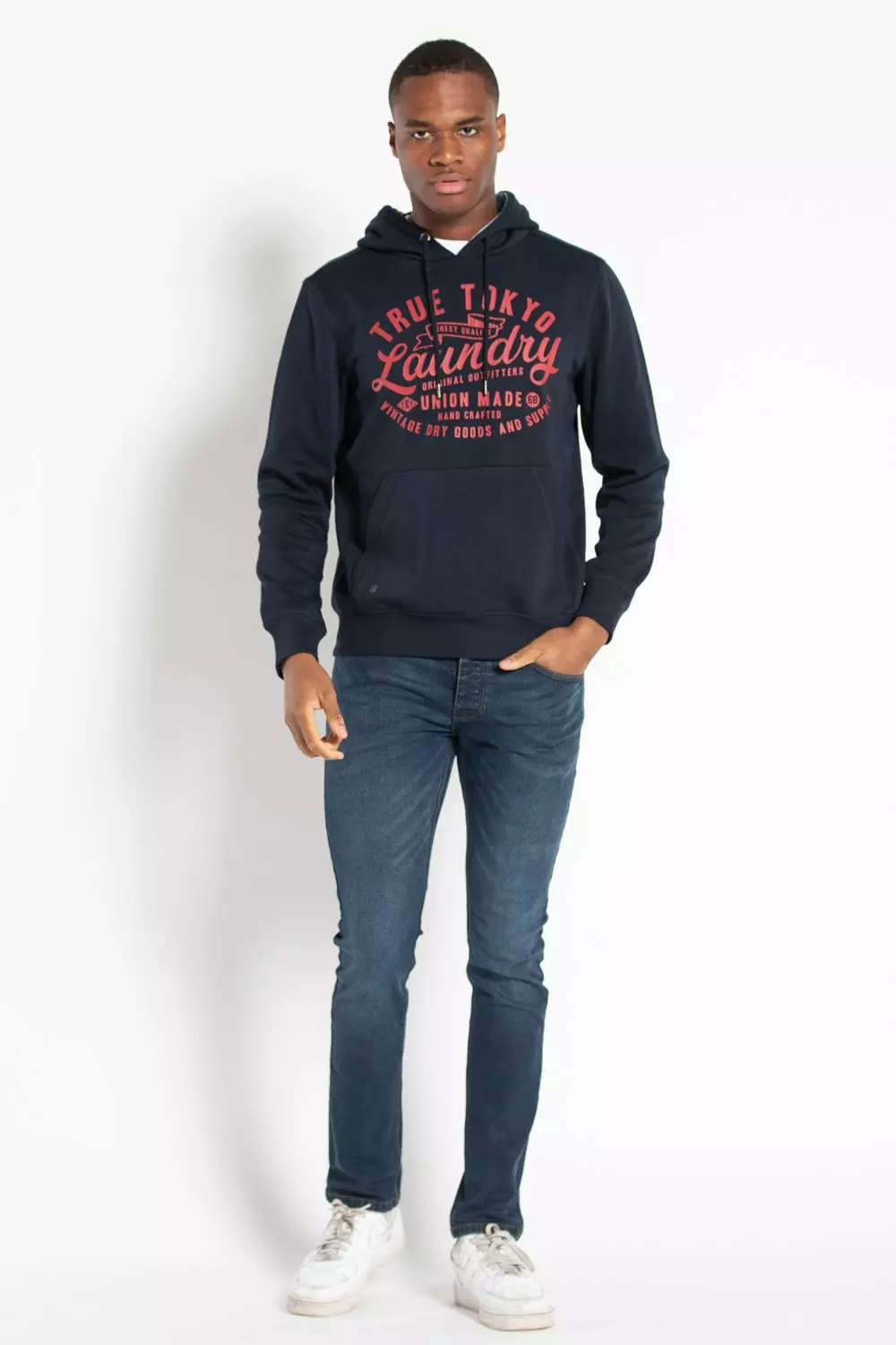 Dark navy Cotton Blend Hoody alternative image