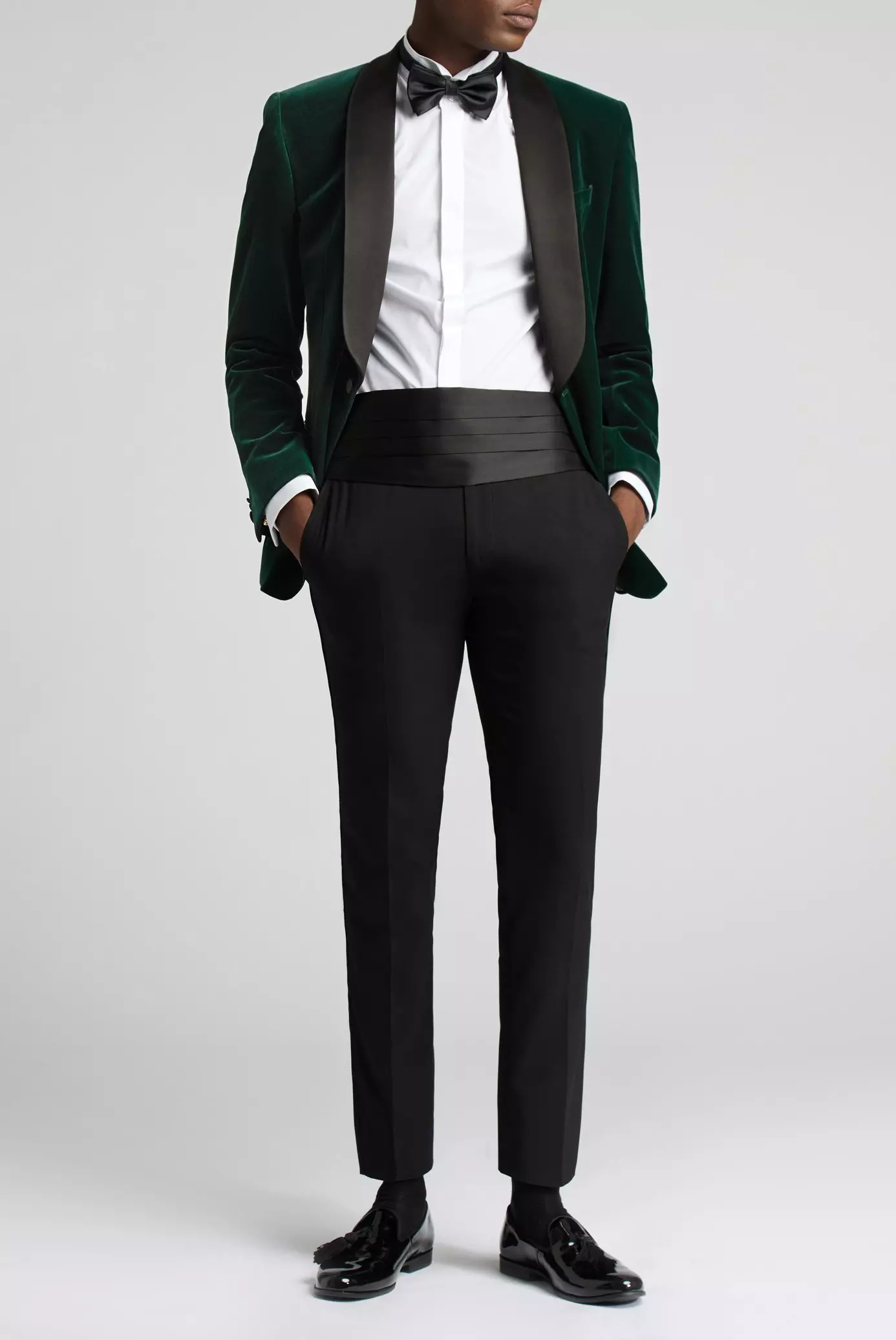 Green Slim Fit Velvet Jacket alternative image