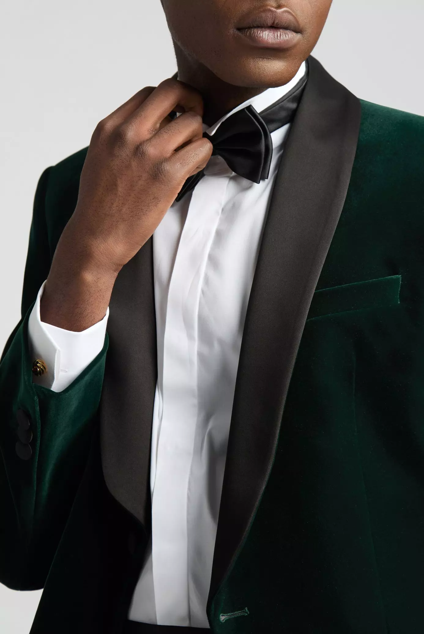 Green Slim Fit Velvet Jacket alternative image