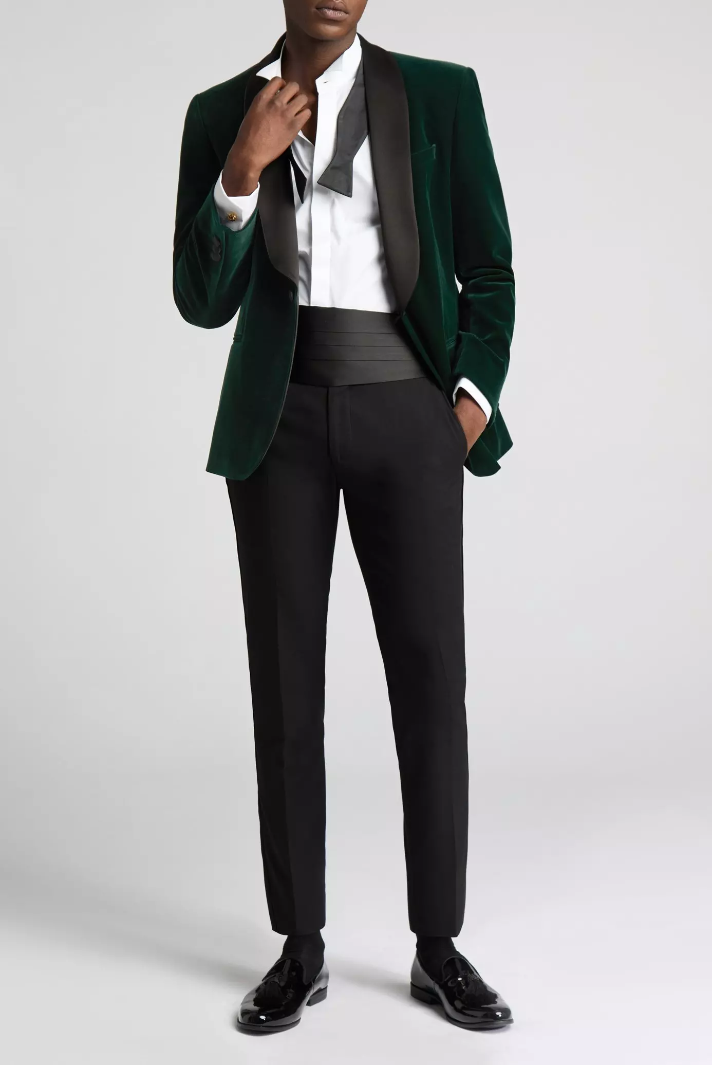 Green Slim Fit Velvet Jacket alternative image