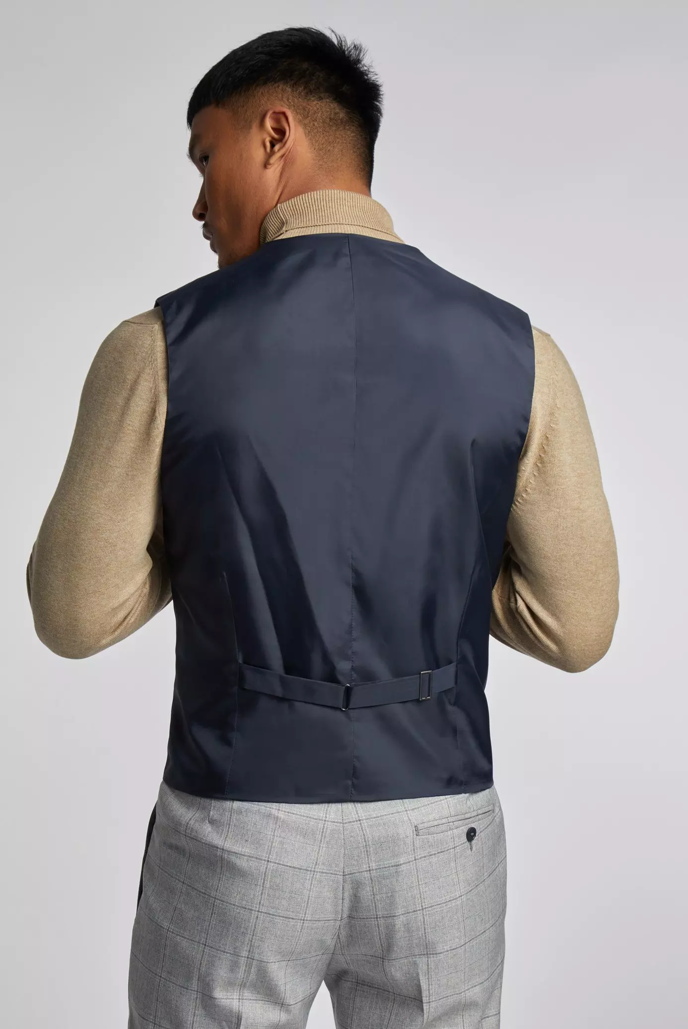 Beige Putty Tonal Check Waistcoat alternative image