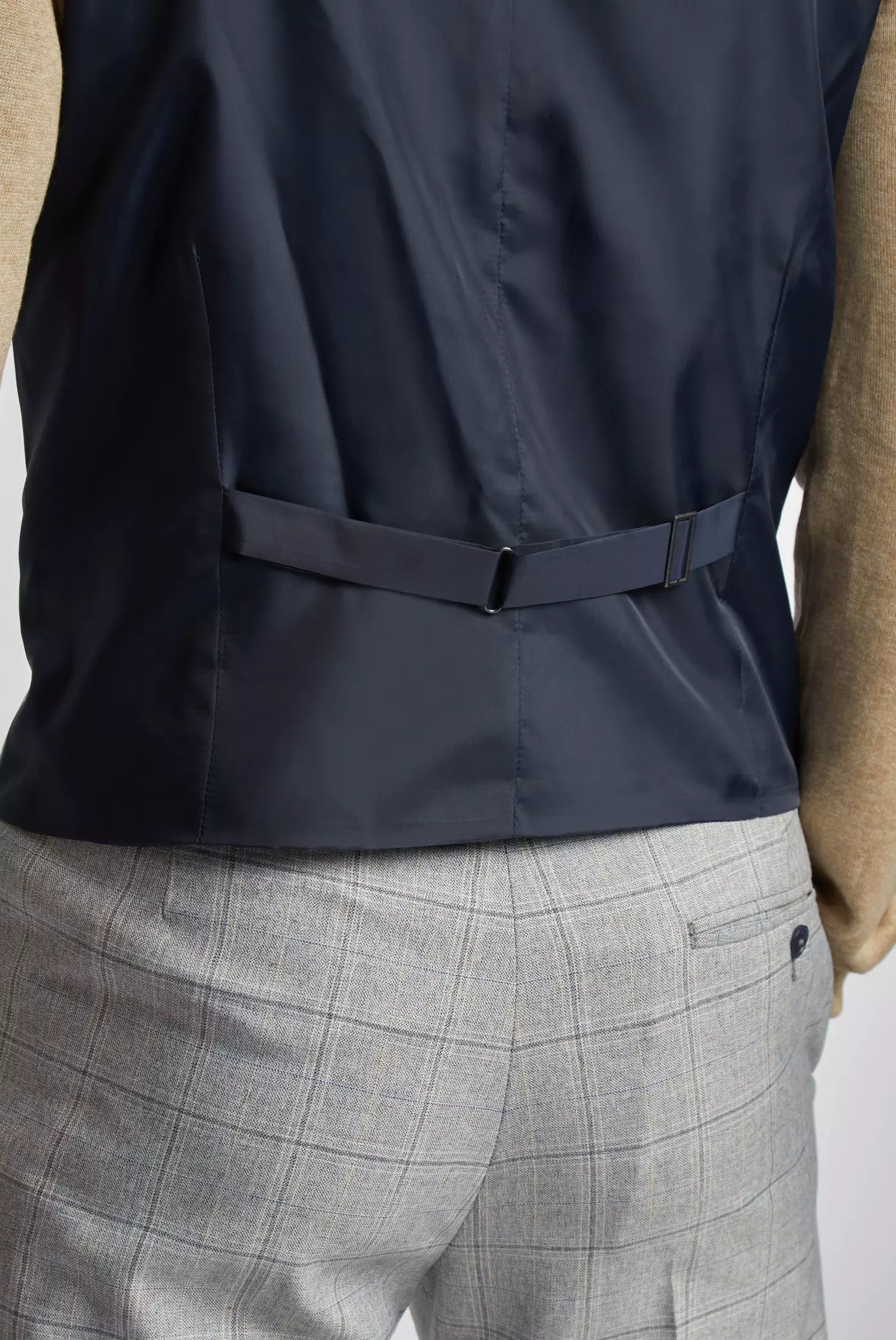 Beige Putty Tonal Check Waistcoat alternative image