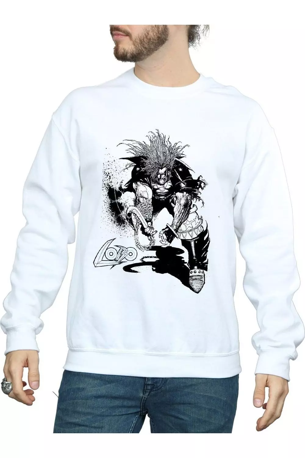 White Lobo Sketch Sweatshirt alternative image