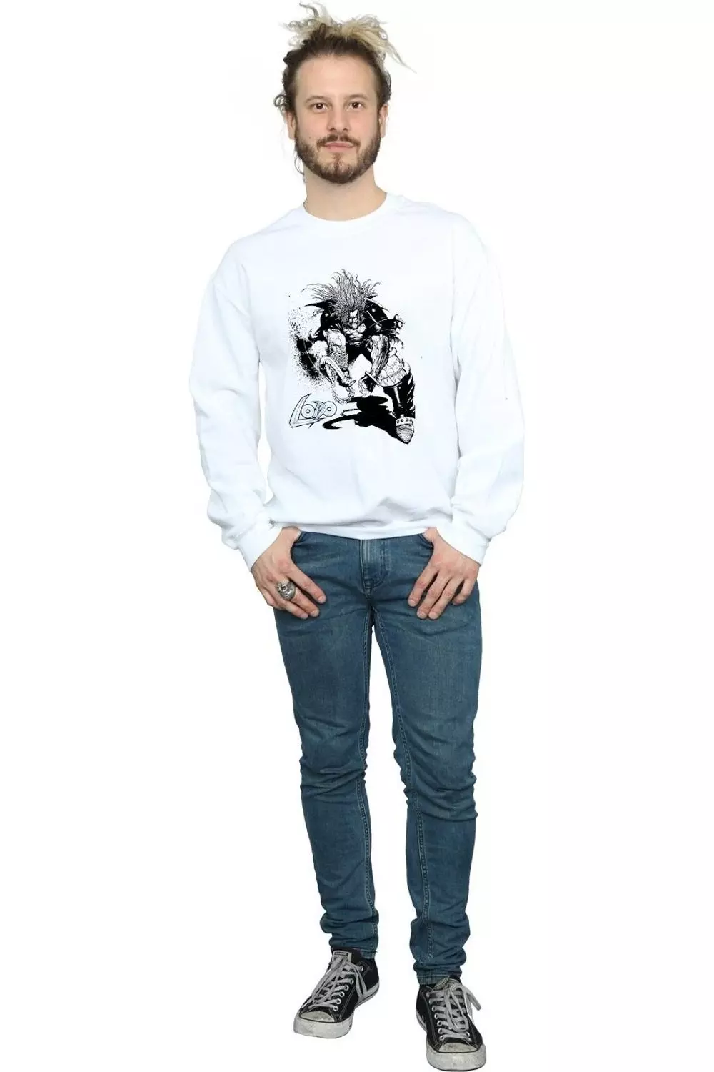 White Lobo Sketch Sweatshirt alternative image
