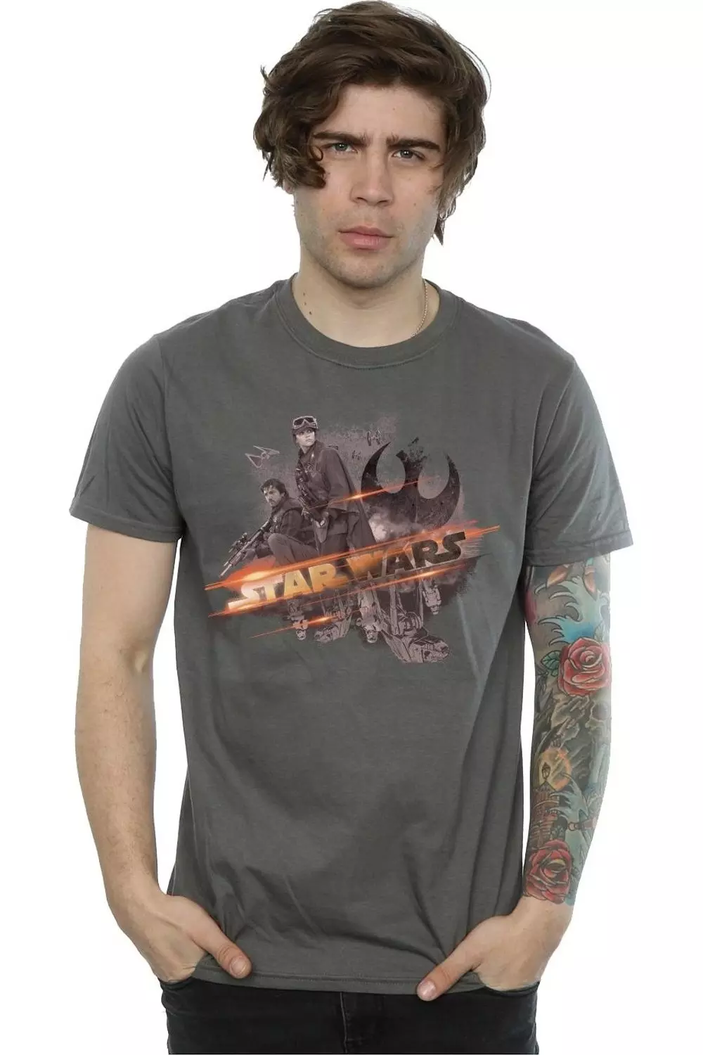 Charcoal Rogue One Rebel Team T-Shirt alternative image