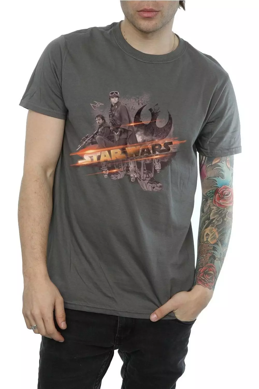 Charcoal Rogue One Rebel Team T-Shirt alternative image