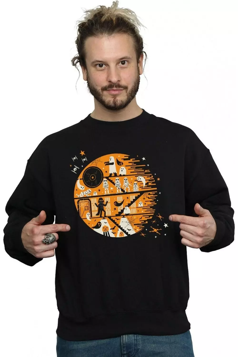 Black Spooky Death Star Sweatshirt alternative image