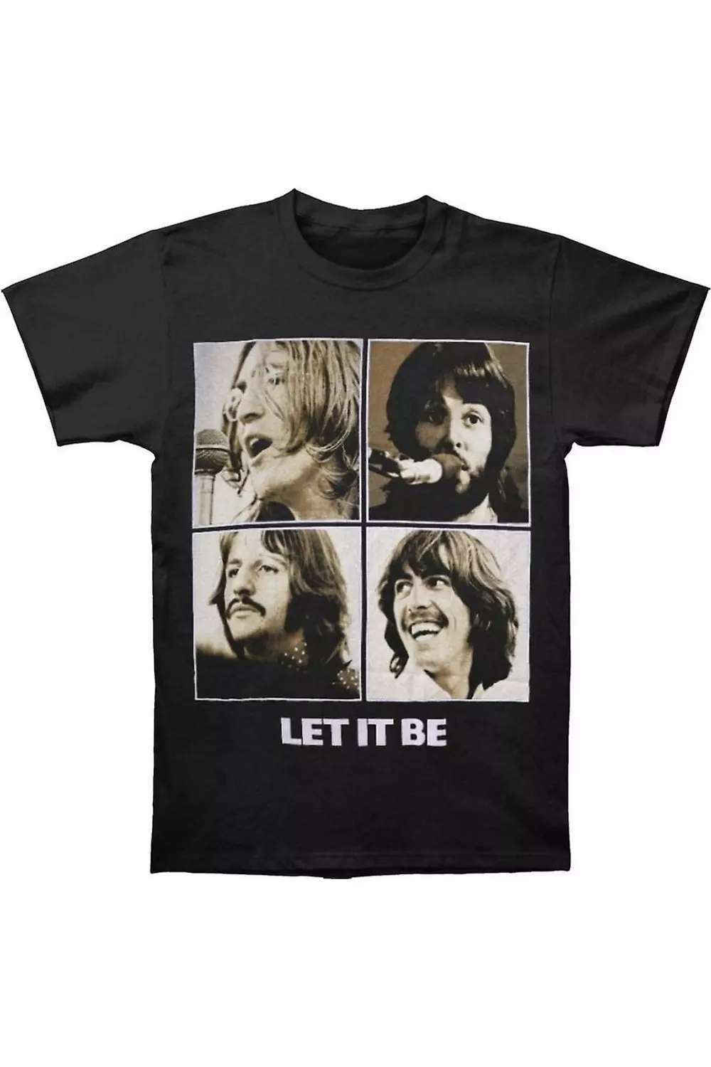 Black Let It Be Sepia T-Shirt alternative image
