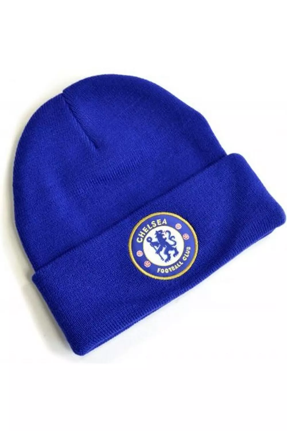Blue Knitted Crest Turn Up Hat alternative image