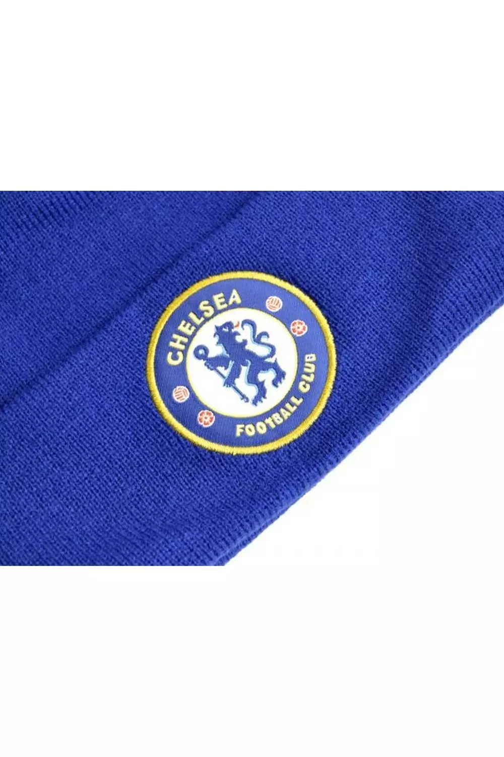 Blue Knitted Crest Turn Up Hat alternative image