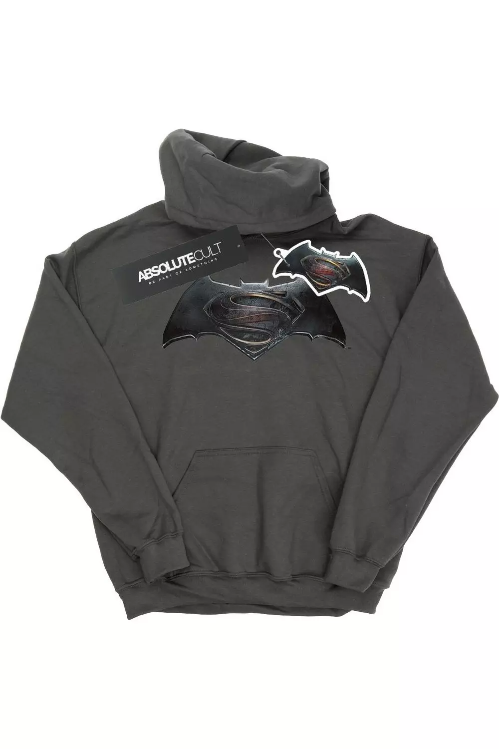 Charcoal Batman v Superman Logo Hoodie alternative image