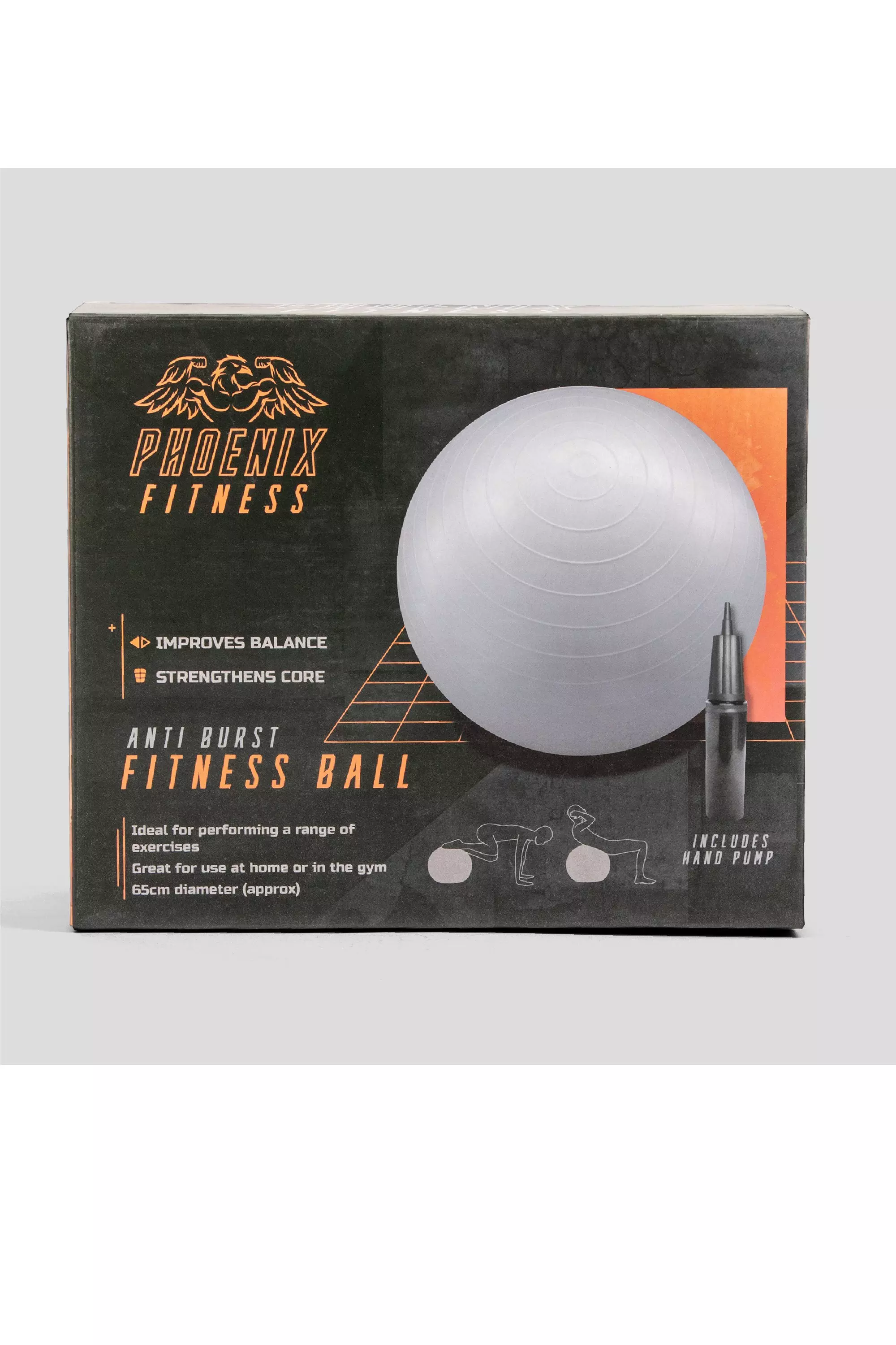 Silver Fit Ball With Pump alternative image