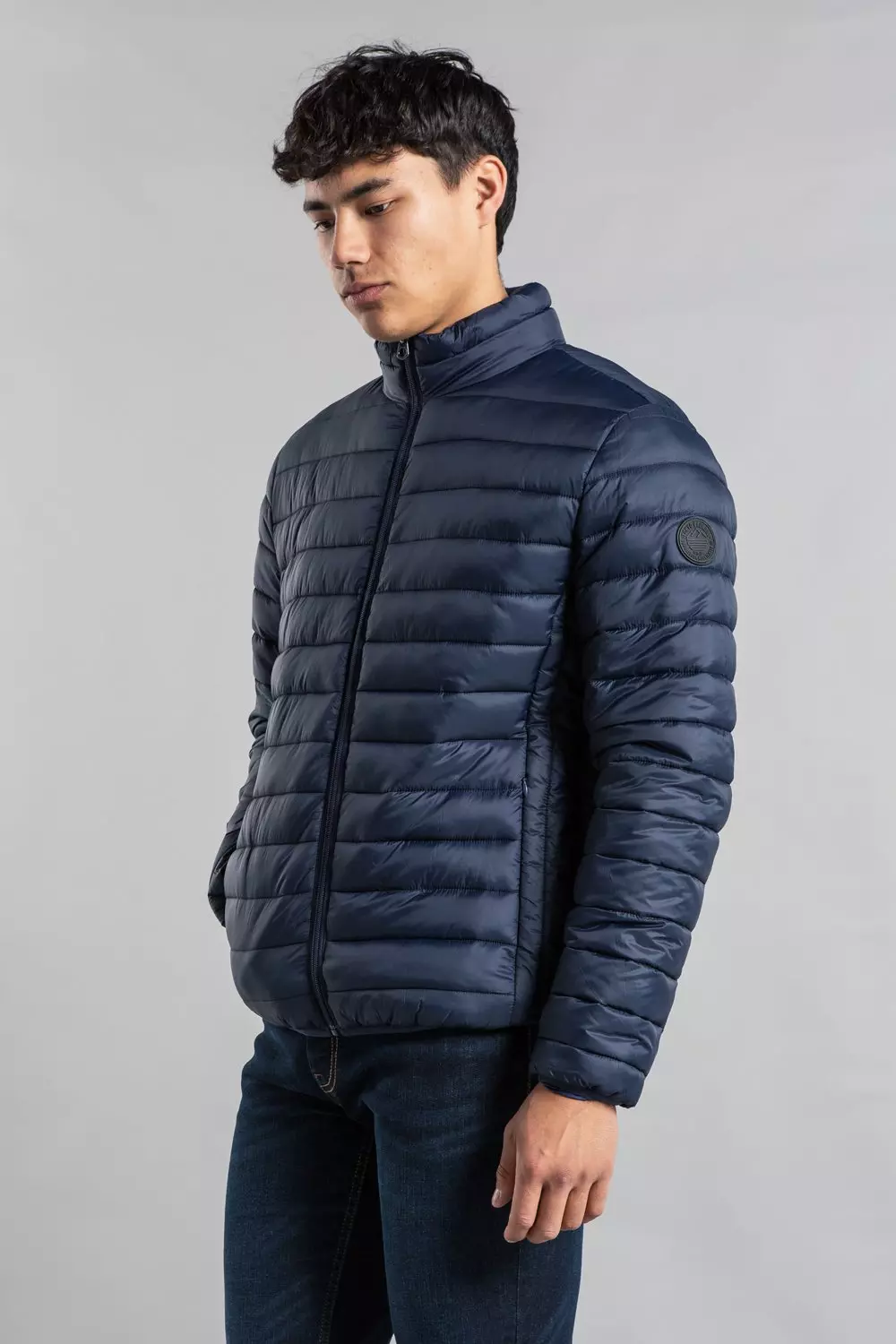 Navy Fleece Lined Padded Jacket alternative image