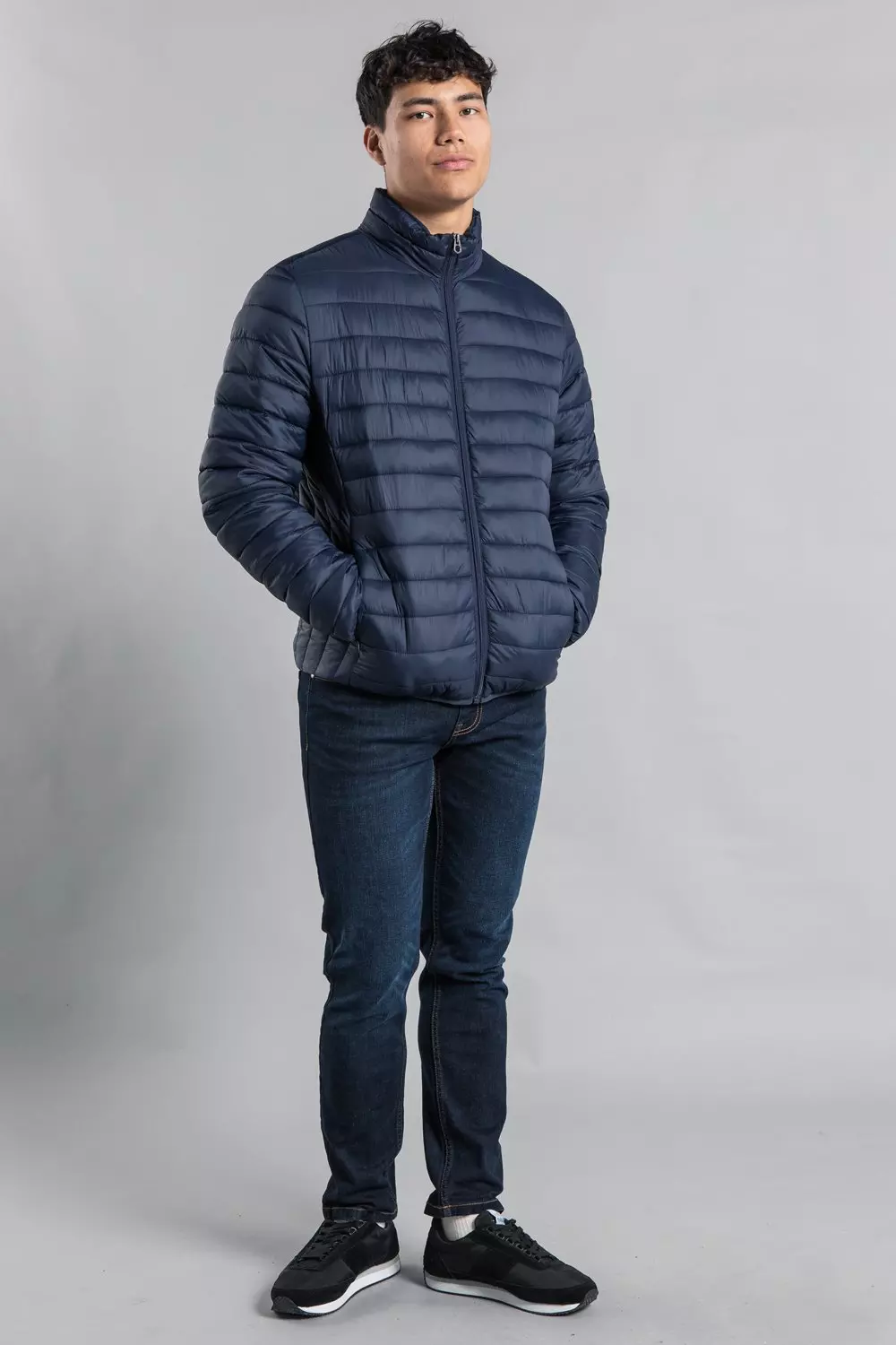 Navy Fleece Lined Padded Jacket alternative image