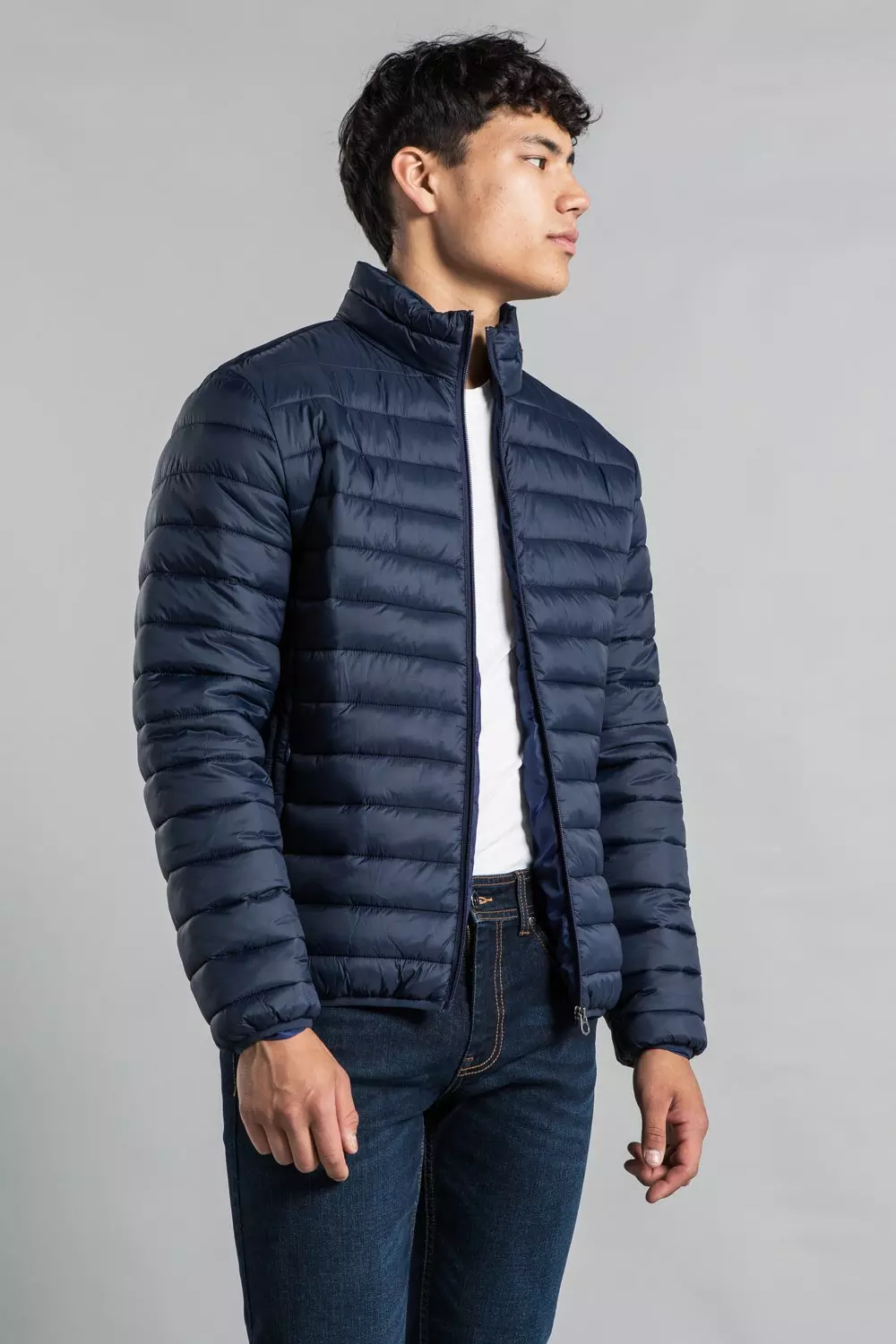 Navy Fleece Lined Padded Jacket alternative image