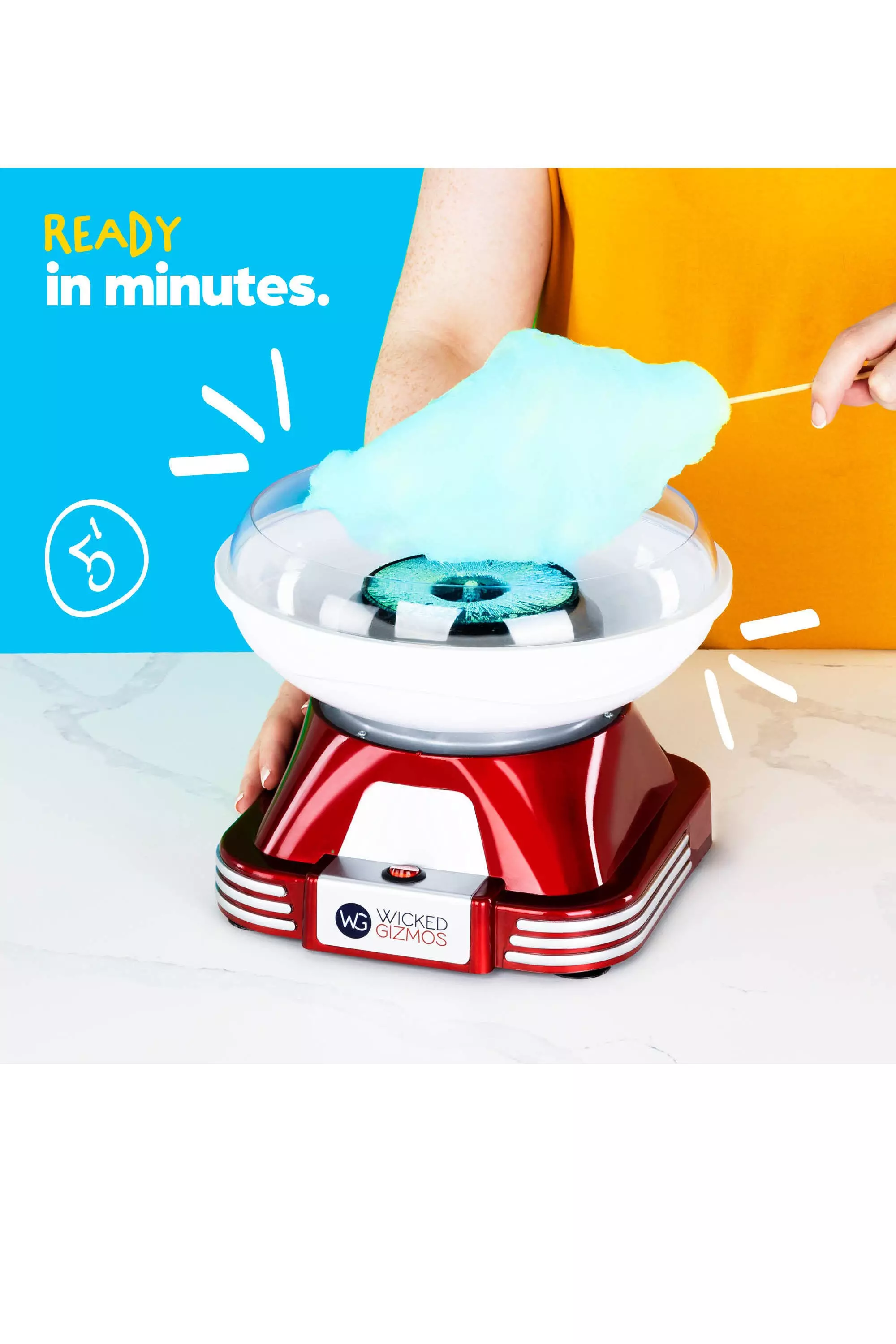Dark red Retro-Style Cotton Candy Maker alternative image