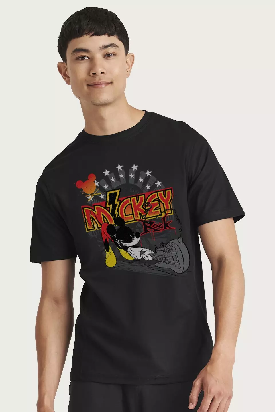 Black Mickey Mouse Rock T-Shirt alternative image