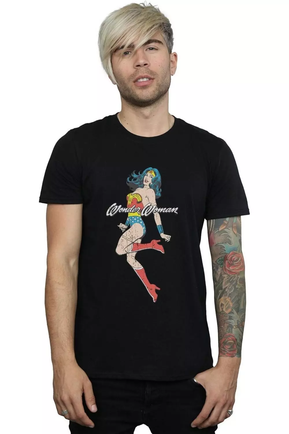 Black Wonder Woman Jump T-Shirt alternative image