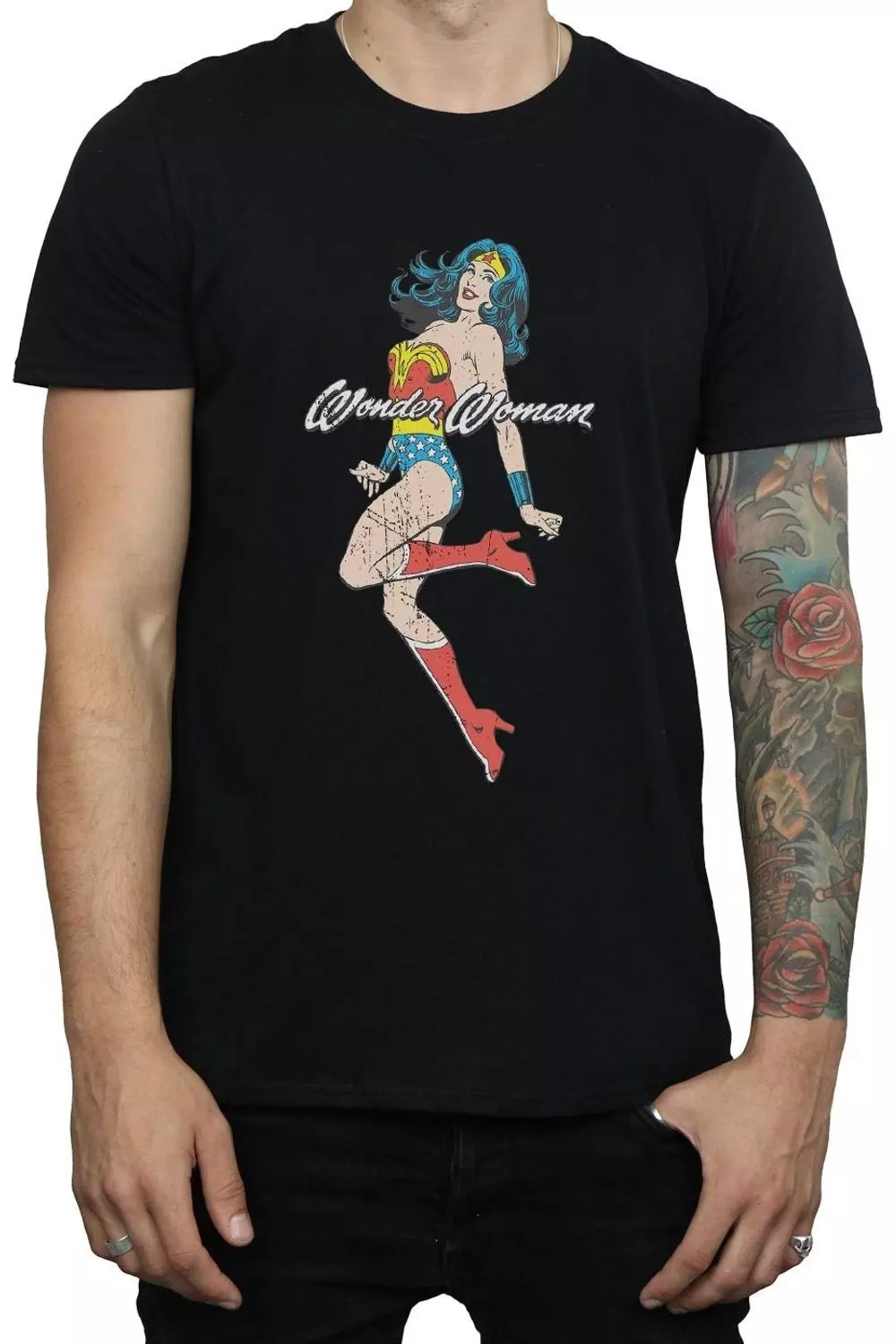 Black Wonder Woman Jump T-Shirt alternative image