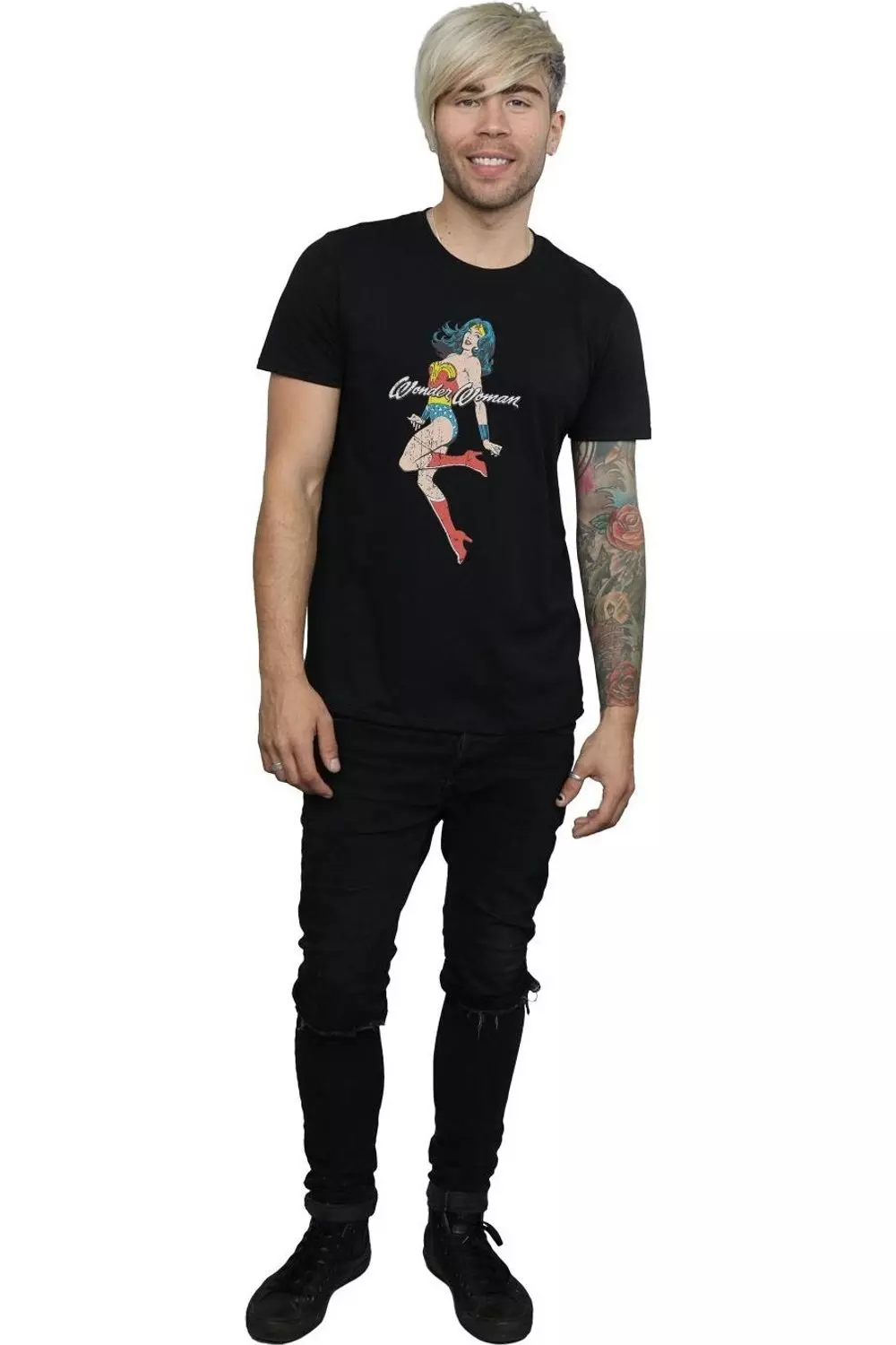 Black Wonder Woman Jump T-Shirt alternative image
