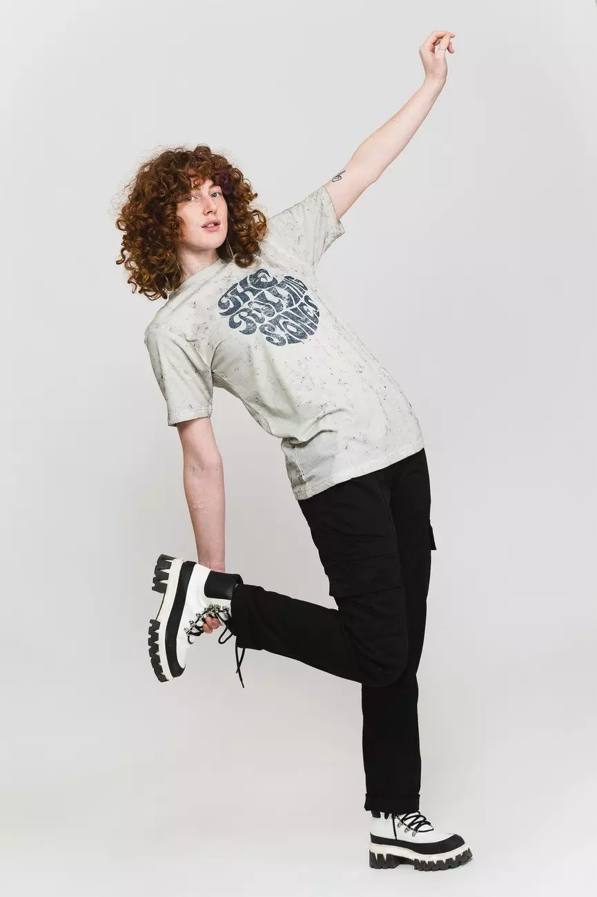 White 70's Logo Dip Dye T Shirt alternative image