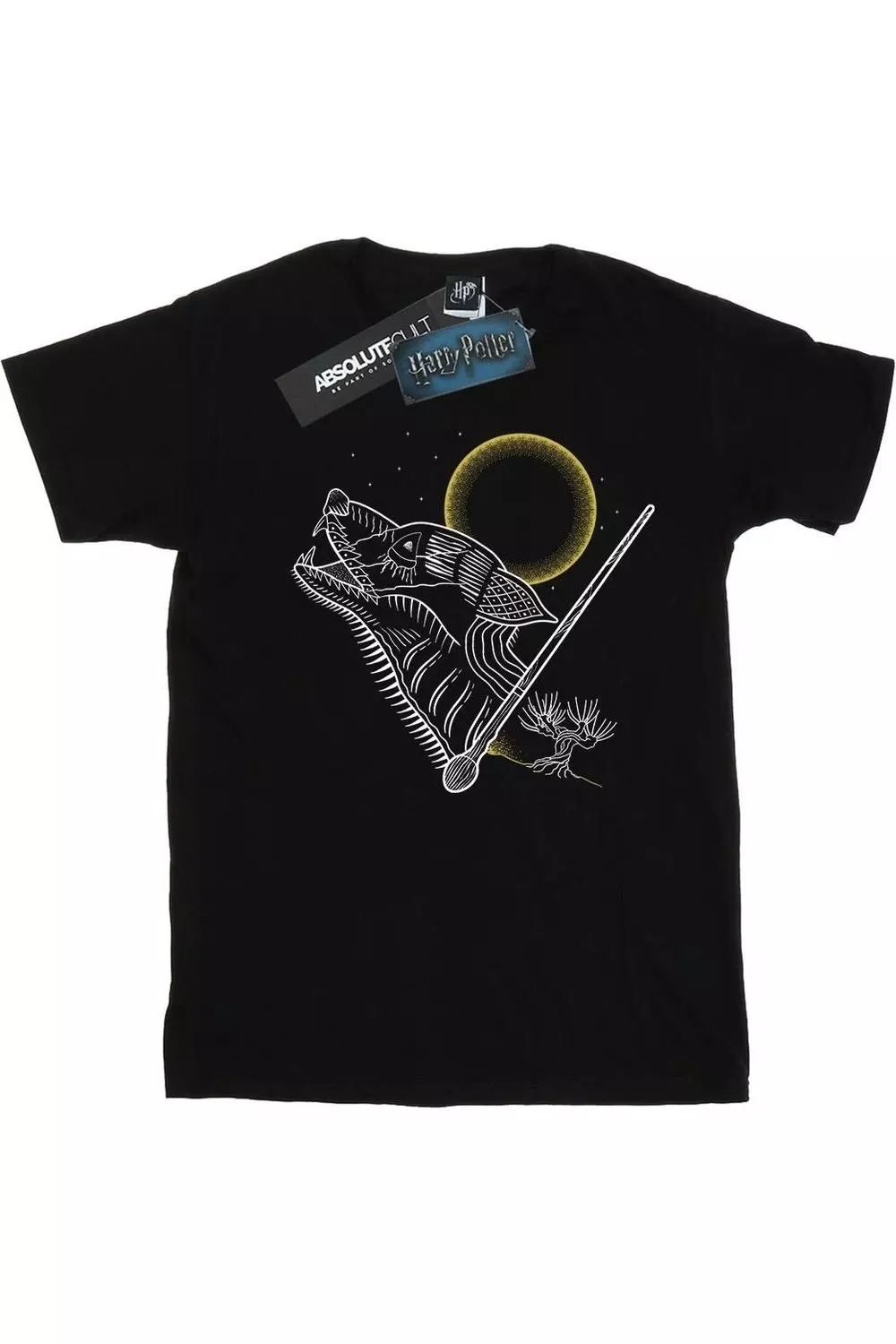 Black Werewolf Line Art T-Shirt alternative image