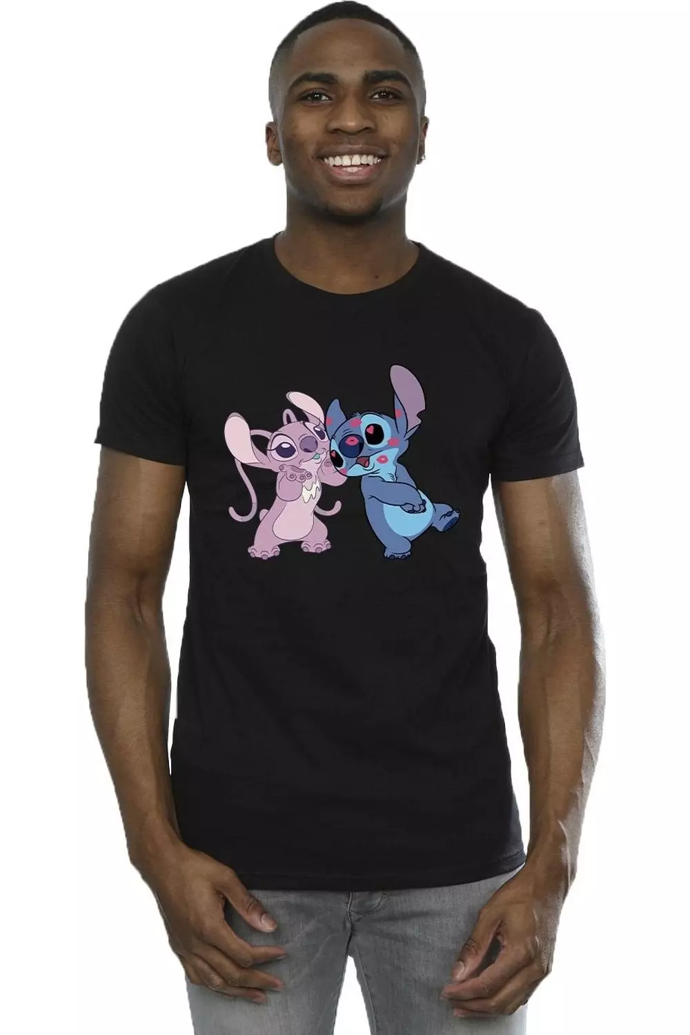 Black Lilo & Stitch Kisses T-Shirt alternative image