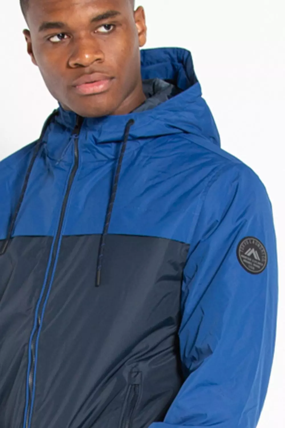 Dark navy Colour Block Hooded Jacket alternative image