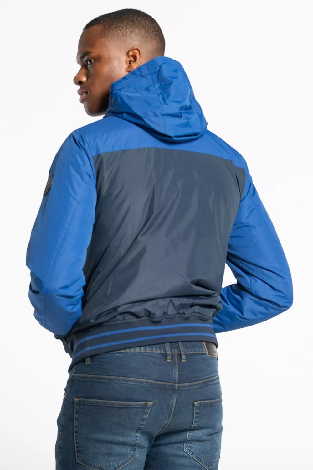 Dark navy Colour Block Hooded Jacket alternative image