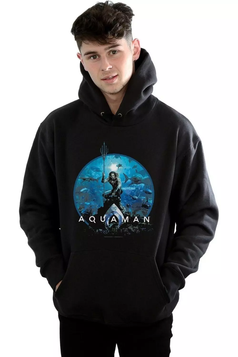 Black Aquaman Circle Poster Hoodie alternative image