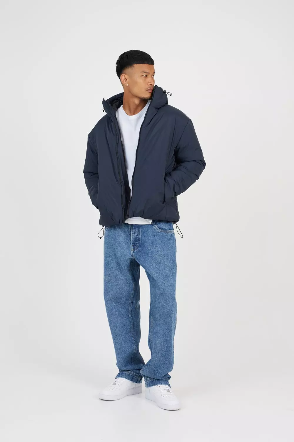 Navy Padded Hooded Jacket alternative image