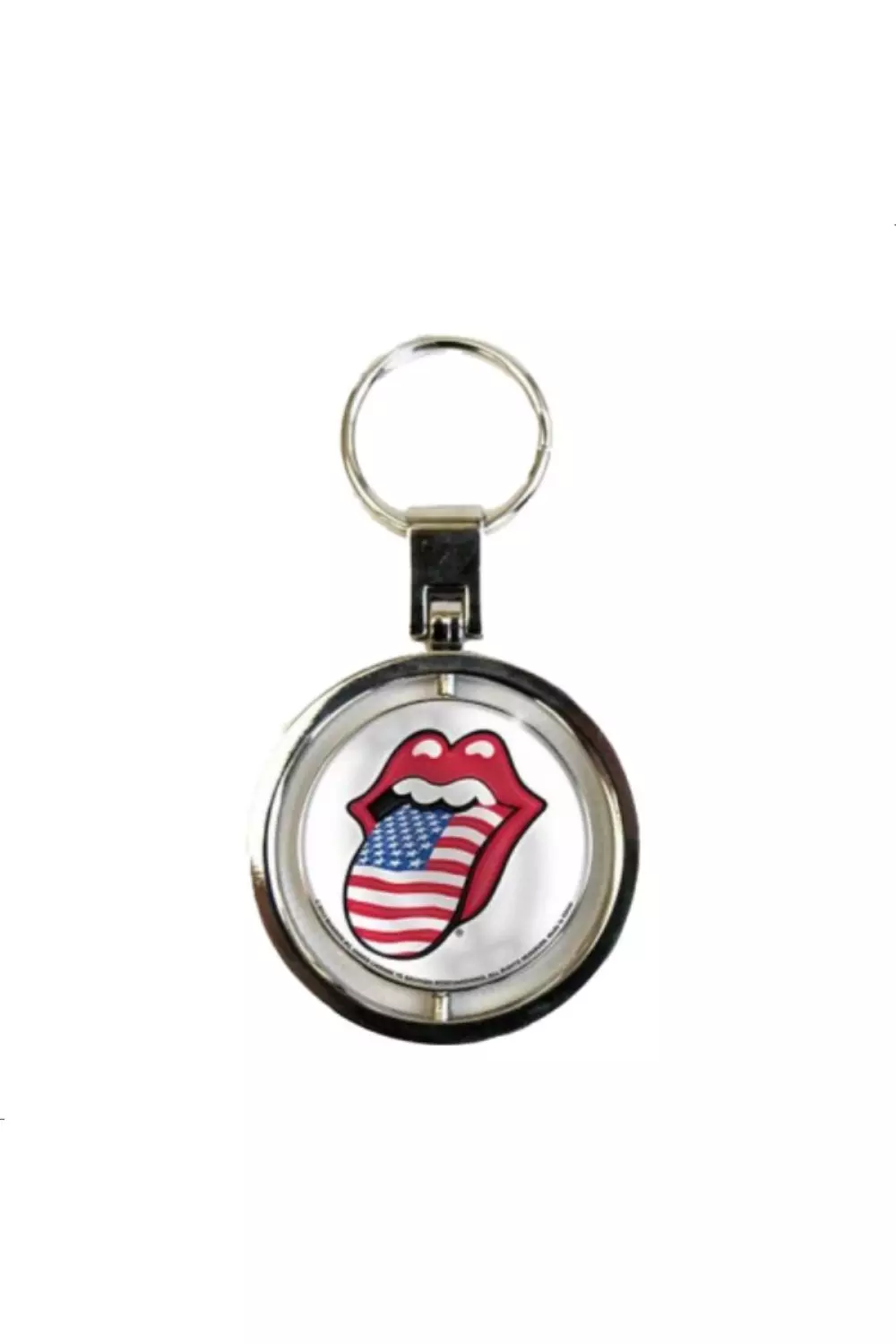 Red UK & US Tongues Spinner Keyring alternative image