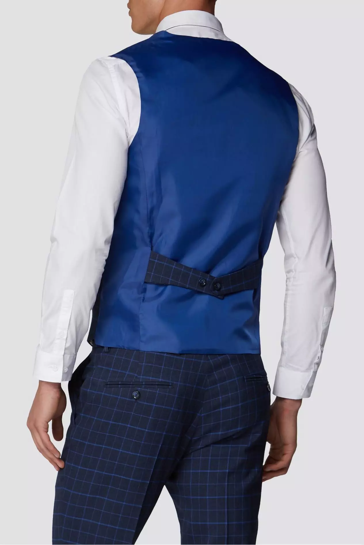 Navy Check Waistcoat alternative image