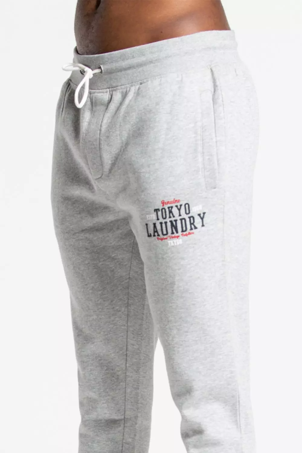 Light grey Cotton Blend Joggers alternative image