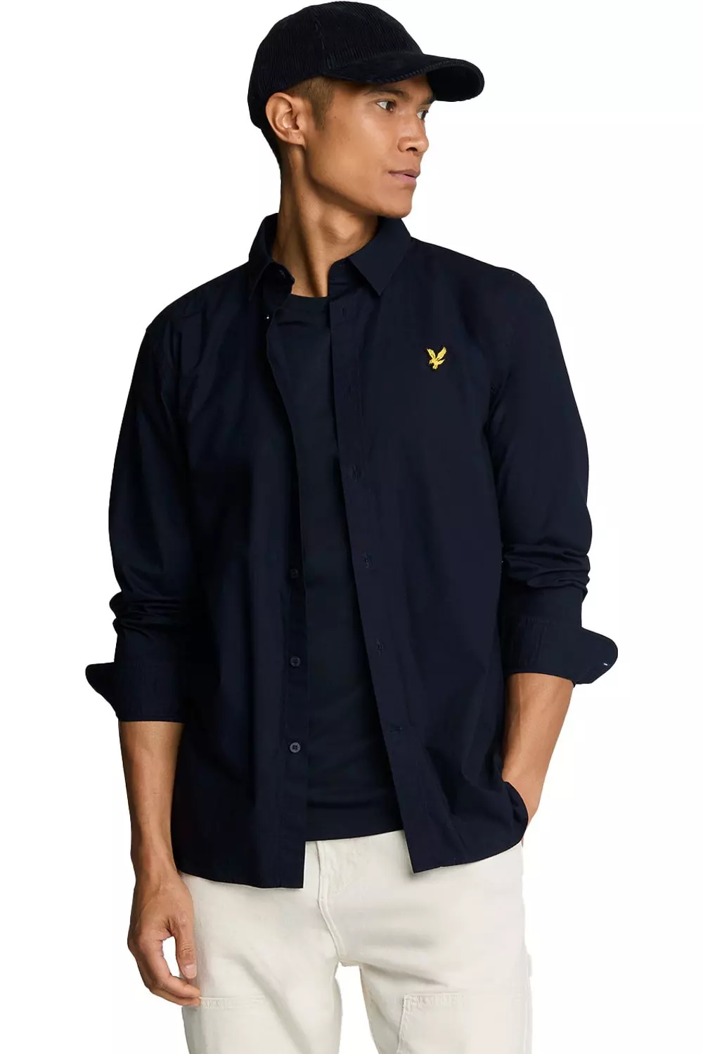 Dark navy Poplin Long-Sleeved Shirt alternative image