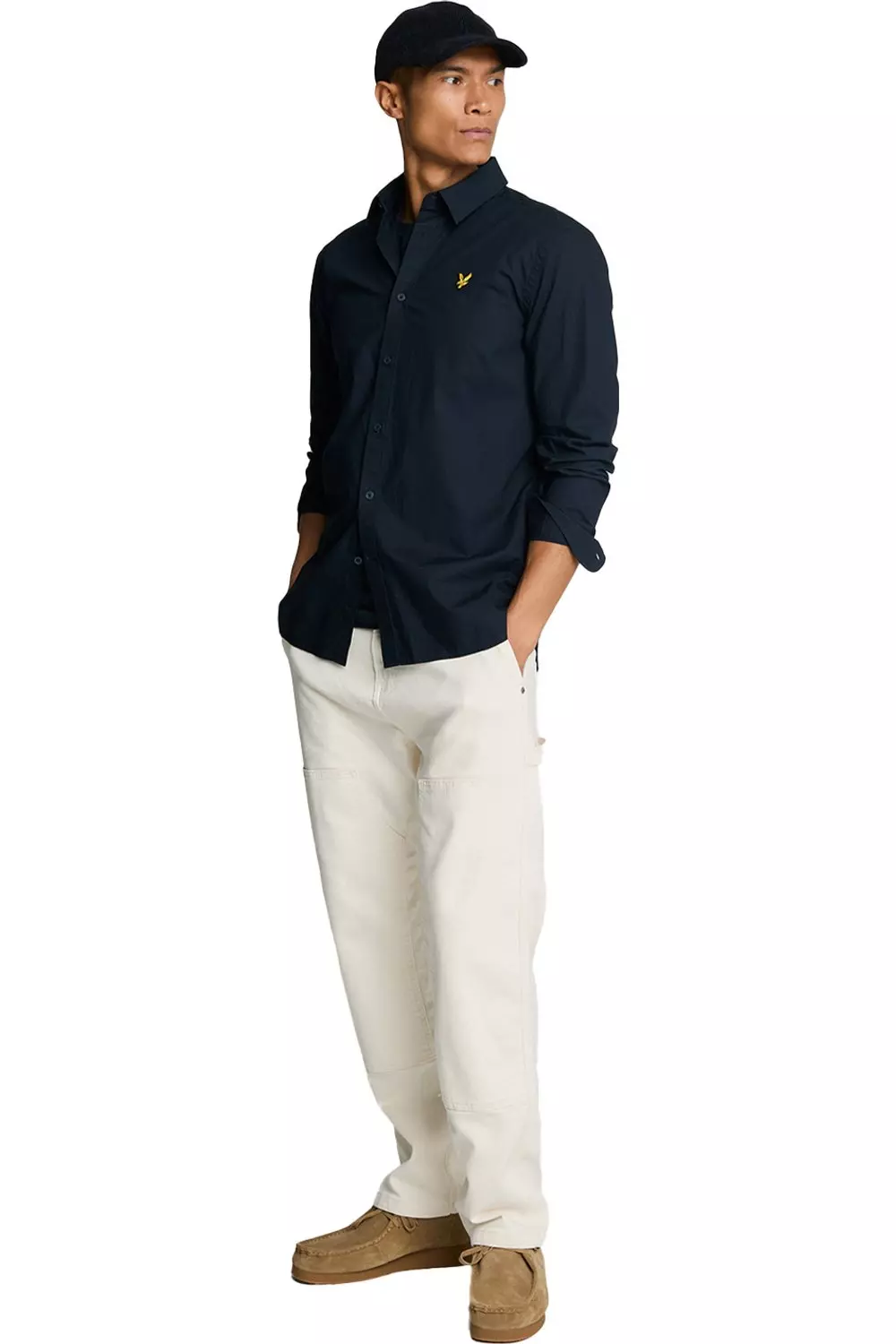 Dark navy Poplin Long-Sleeved Shirt alternative image