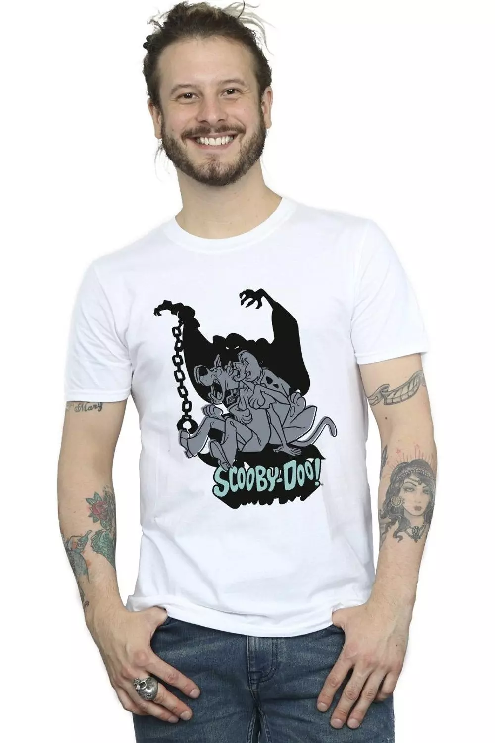 White Scared Jump T-Shirt alternative image