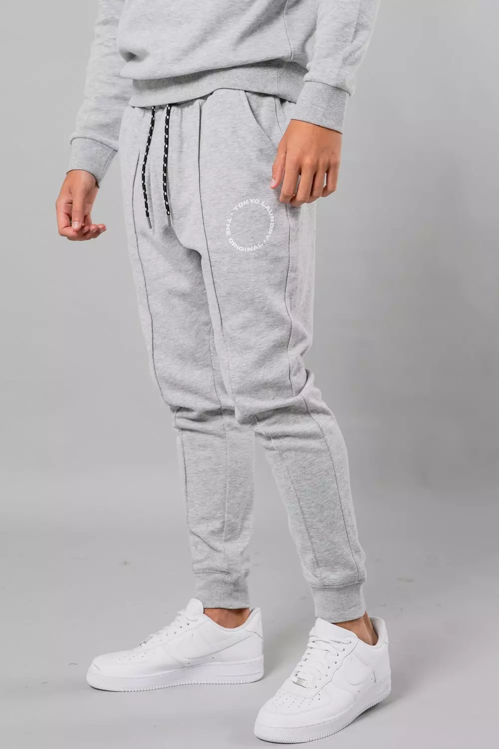 Light grey Centre Seam Drawstring Joggers alternative image