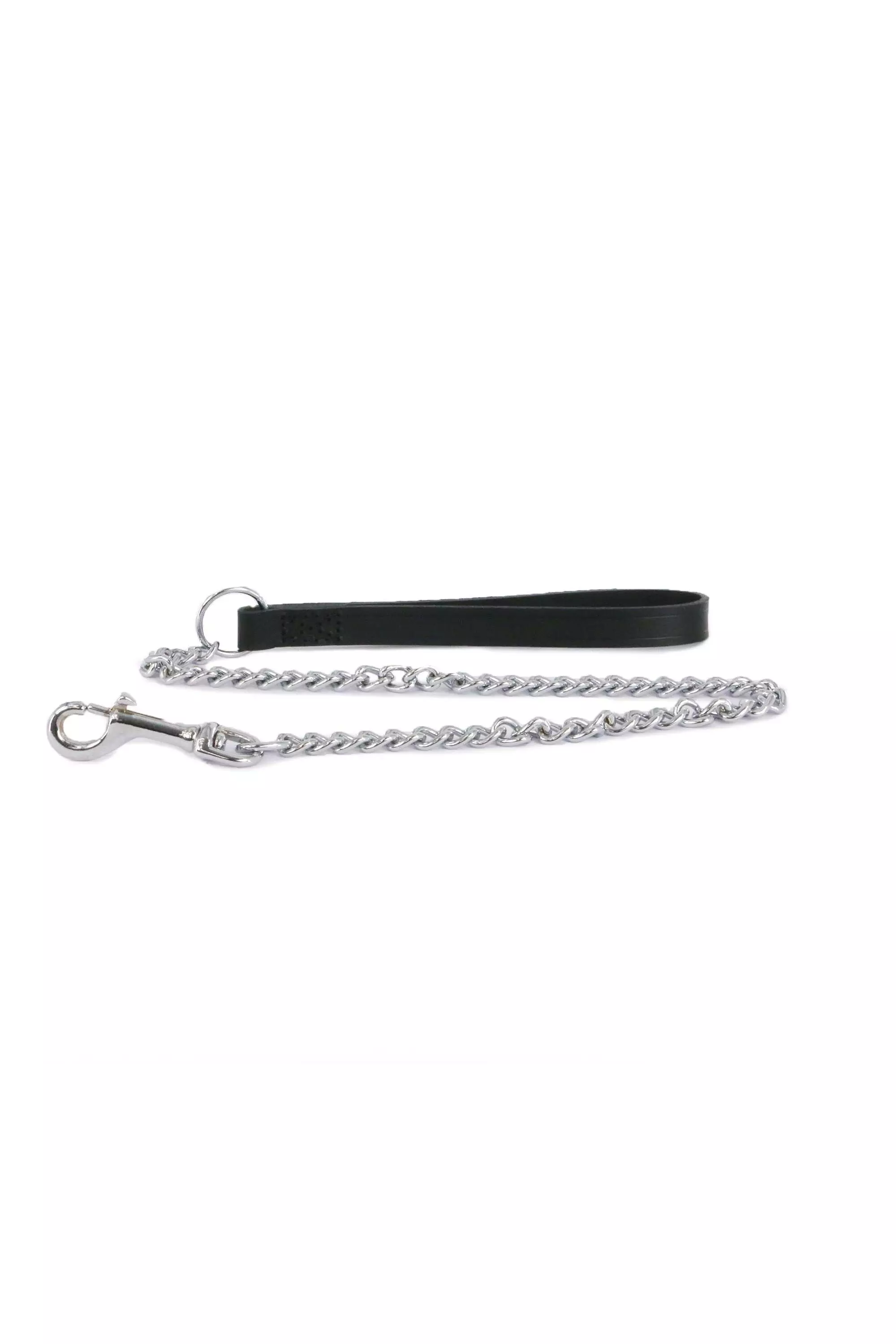 Black Leather Heavy Chain Lead alternative image