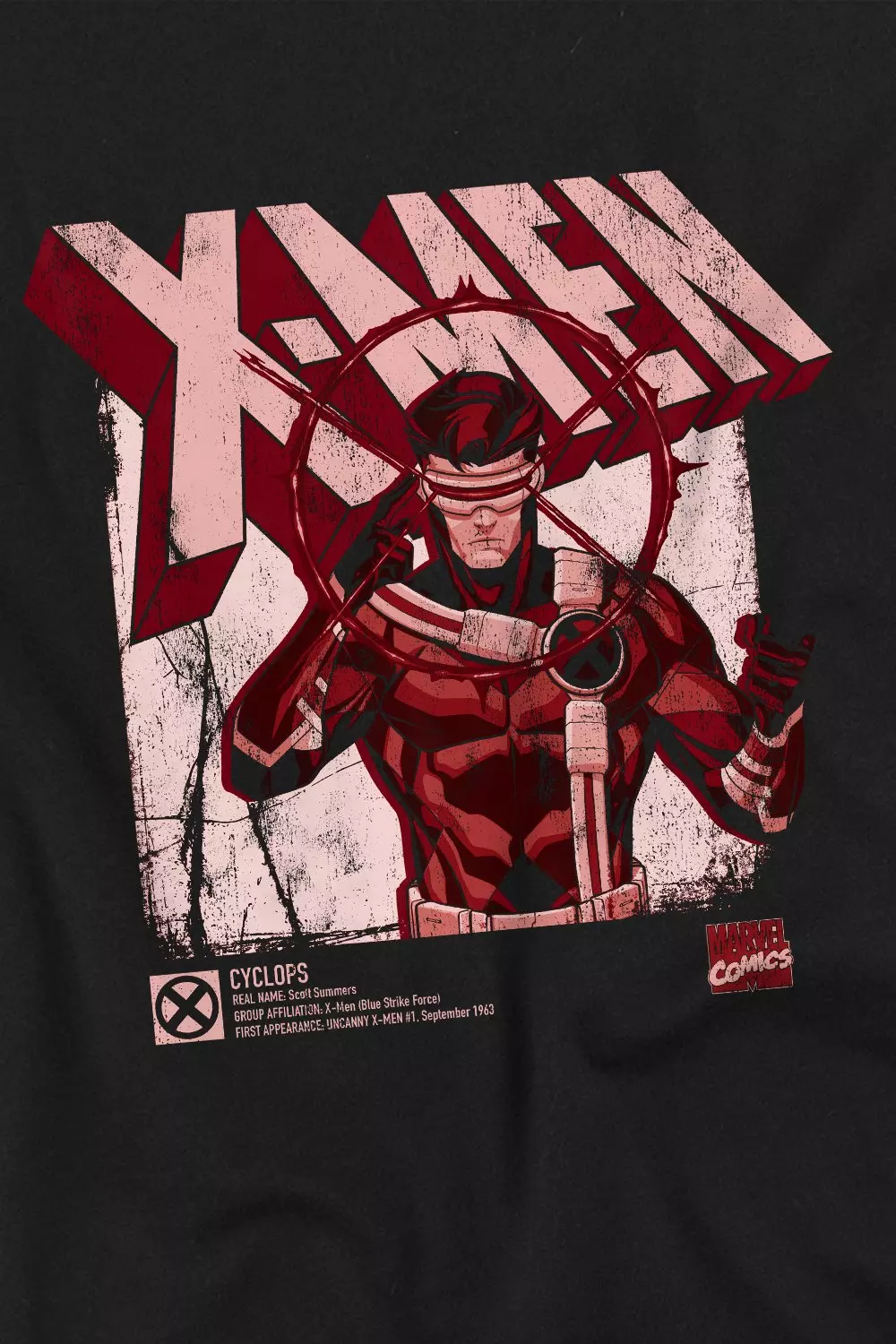 Black X-Men Cyclops Info T-Shirt alternative image