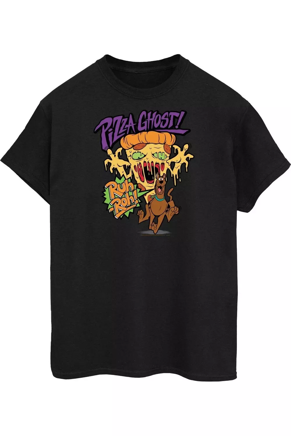 Black Pizza Ghost Cotton T-Shirt alternative image