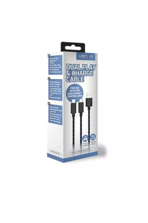 Black PS5 Dual Play & Charge Cable alternative image