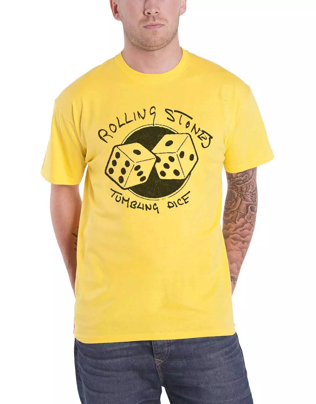 Yellow Tumbling Dice T Shirt alternative image