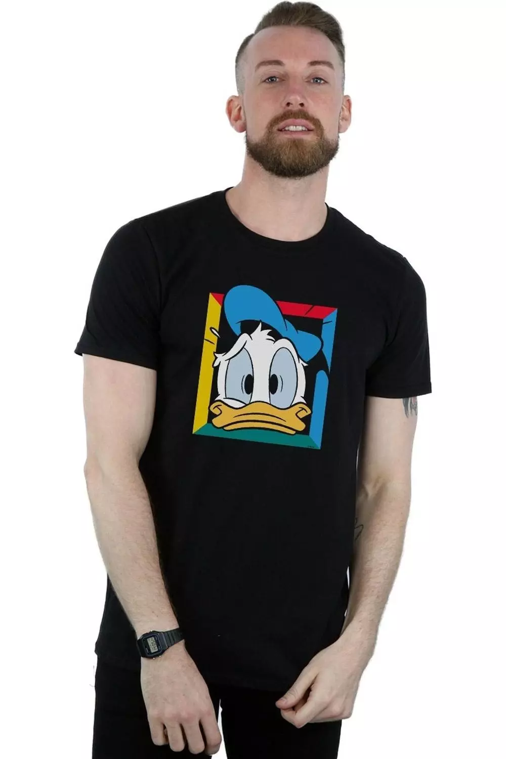 Black Donald Duck Panicked T-Shirt alternative image