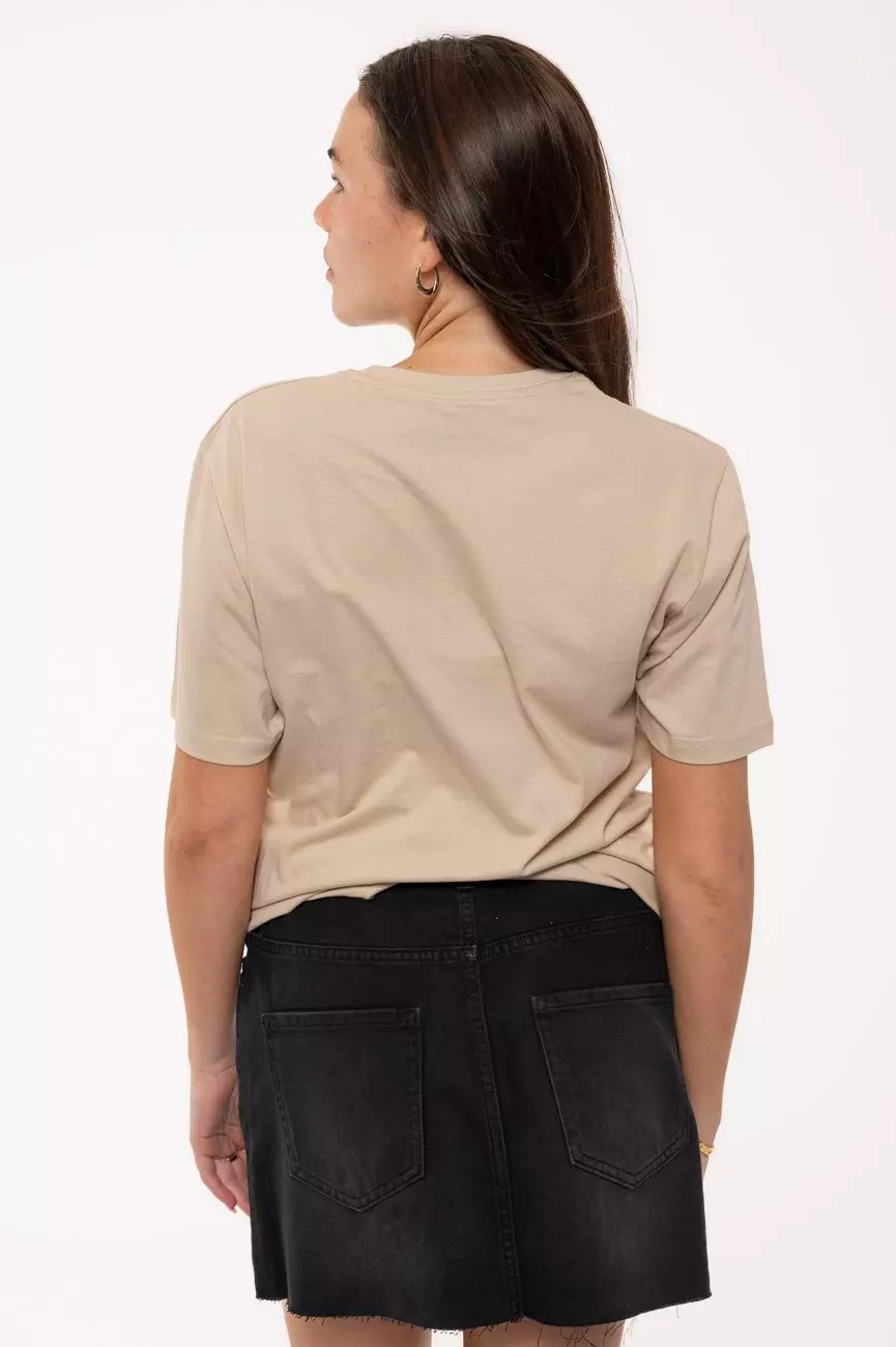 Beige Flowers Tongue T Shirt alternative image