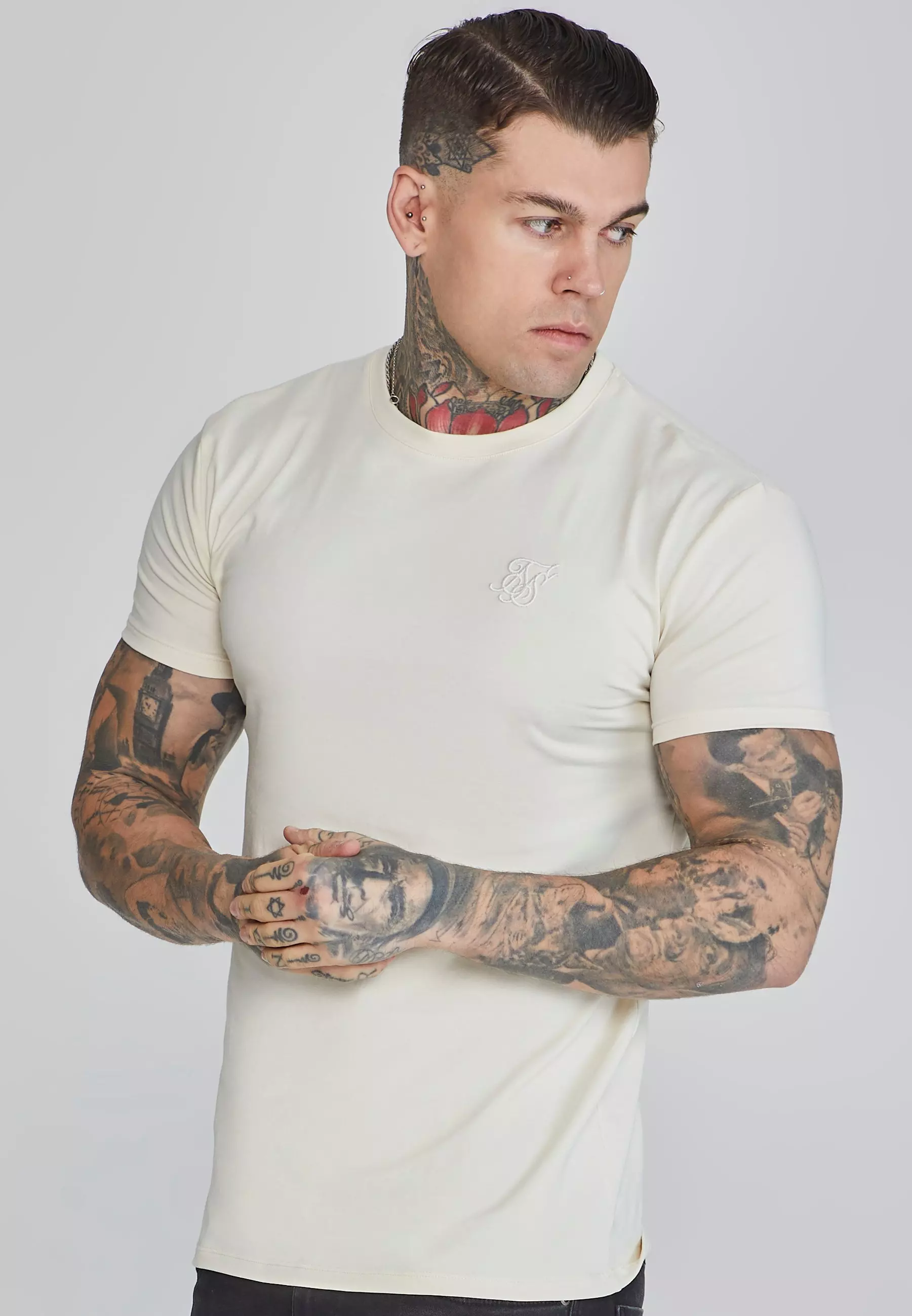 Ecru Muscle Fit T-Shirt alternative image